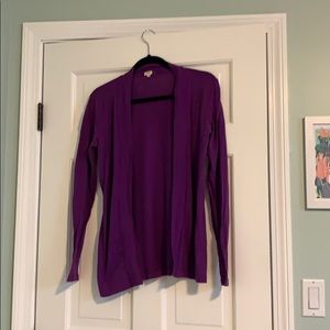 Purple j.crew open long sweater